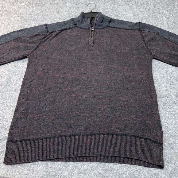 Buckle Black Sweater Mens Large Athletic Fit Colorblock 1/4 Zip Sweatshirt - Picture 3 of 8